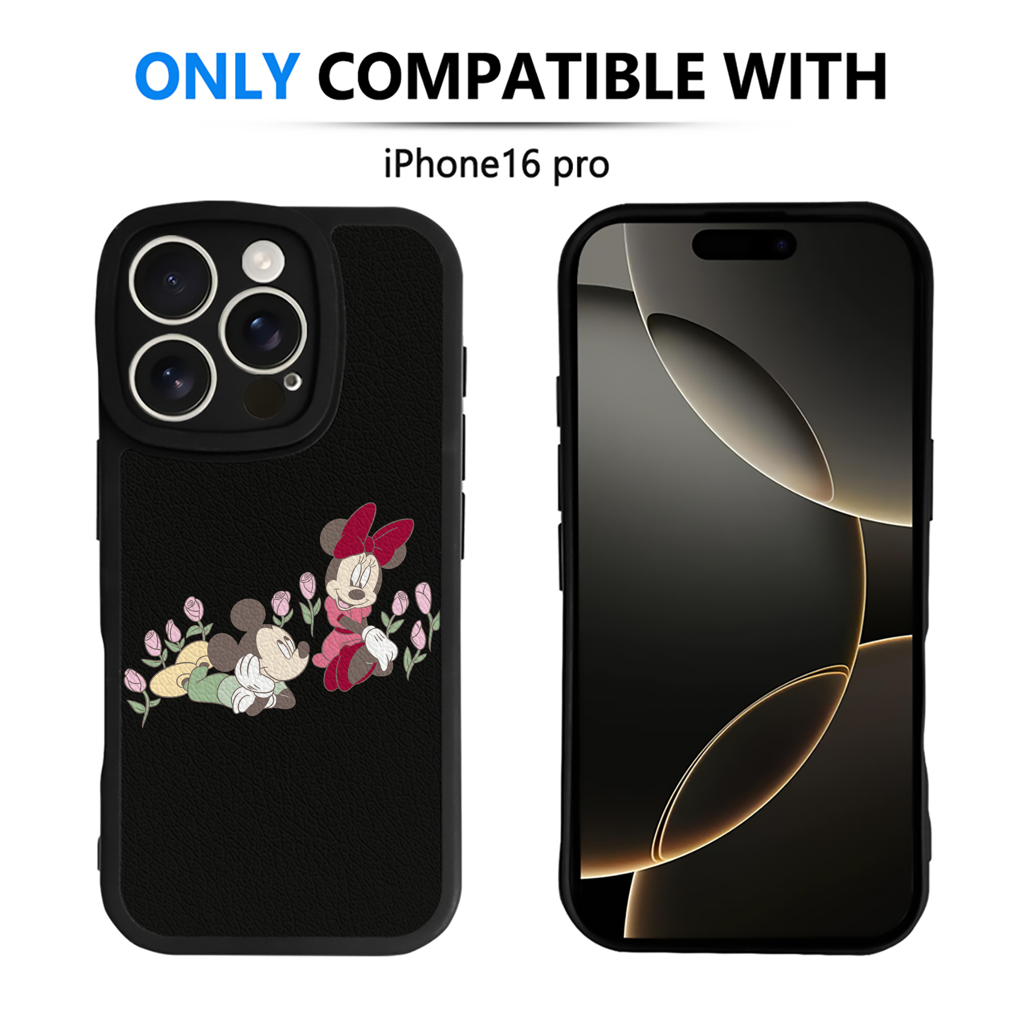 （画像用） ミッキーマウス Mickey Mouse 【iPhone 16シリーズ対応】シリコンスマホケース（レザー調） 材質：シリコン